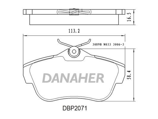 Danaher DBP2071 Гальмівні колодки, комплект DBP2071: Купити в Україні - Добра ціна на EXIST.UA!