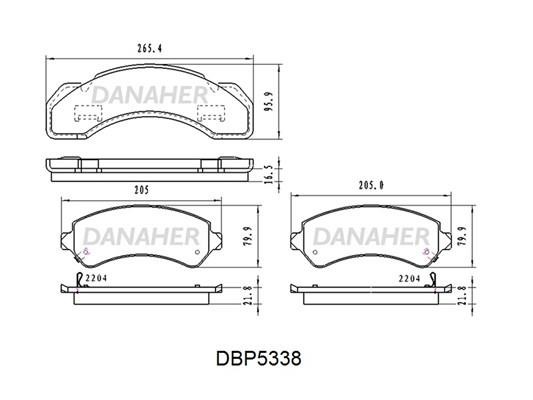 Danaher DBP5338 Гальмівні колодки задні, комплект DBP5338: Купити в Україні - Добра ціна на EXIST.UA!