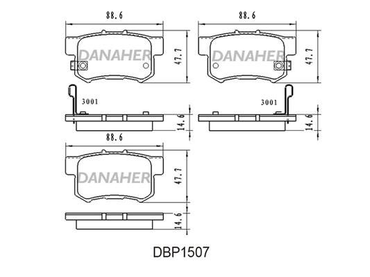 Danaher DBP1507 Гальмівні колодки, комплект DBP1507: Купити в Україні - Добра ціна на EXIST.UA!