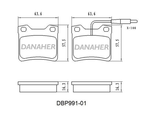 Danaher DBP991-01 Гальмівні колодки, комплект DBP99101: Купити в Україні - Добра ціна на EXIST.UA!