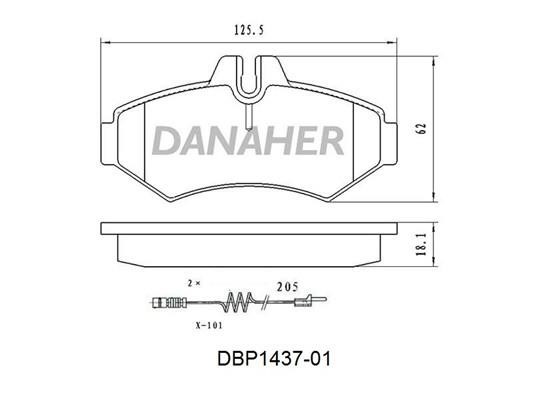 Danaher DBP1437-01 Гальмівні колодки, комплект DBP143701: Купити в Україні - Добра ціна на EXIST.UA!