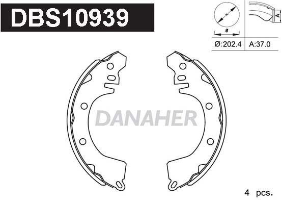Danaher DBS10939 Колодки гальмівні барабанні, комплект DBS10939: Купити в Україні - Добра ціна на EXIST.UA!