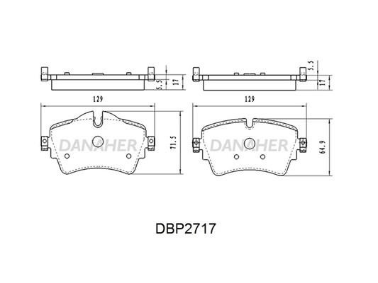 Danaher DBP2717 Гальмівні колодки, комплект DBP2717: Купити в Україні - Добра ціна на EXIST.UA!