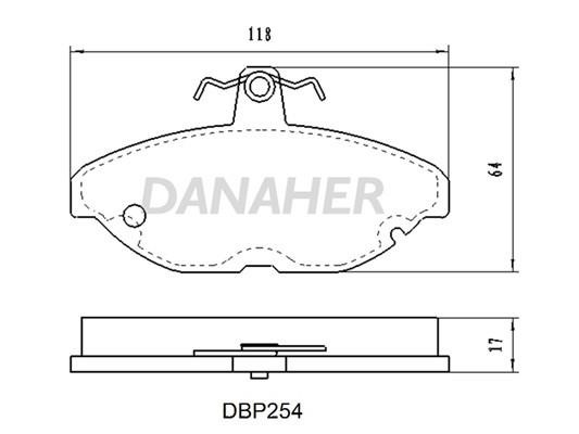 Danaher DBP254 Гальмівні колодки, комплект DBP254: Купити в Україні - Добра ціна на EXIST.UA!