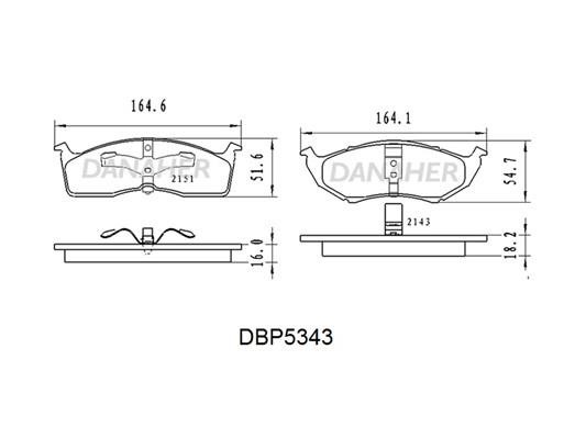 Danaher DBP5343 Гальмівні колодки задні, комплект DBP5343: Купити в Україні - Добра ціна на EXIST.UA!