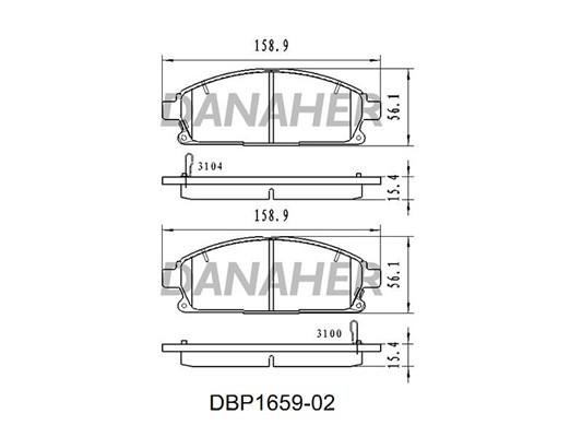 Danaher DBP1659-02 Гальмівні колодки, комплект DBP165902: Купити в Україні - Добра ціна на EXIST.UA!