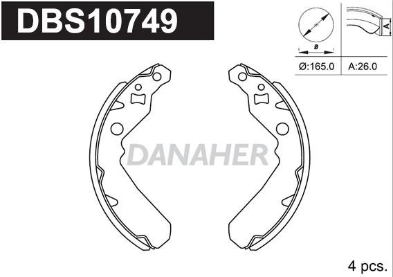 Danaher DBS10749 Колодки гальмівні барабанні, комплект DBS10749: Купити в Україні - Добра ціна на EXIST.UA!