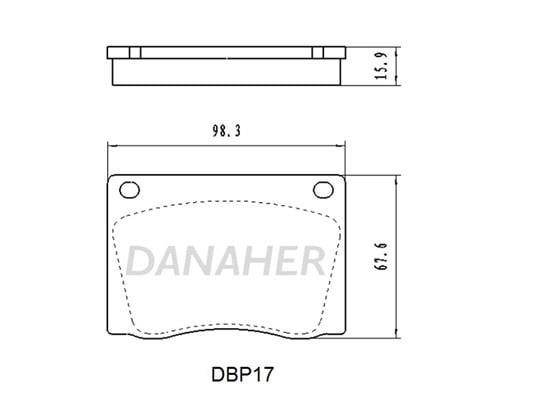 Danaher DBP17 Гальмівні колодки, комплект DBP17: Купити в Україні - Добра ціна на EXIST.UA!