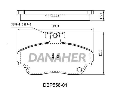 Danaher DBP558-01 Гальмівні колодки, комплект DBP55801: Купити в Україні - Добра ціна на EXIST.UA!