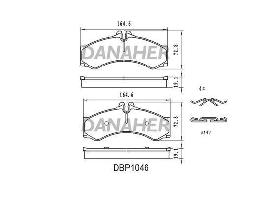 Danaher DBP1046 Гальмівні колодки, комплект DBP1046: Купити в Україні - Добра ціна на EXIST.UA!