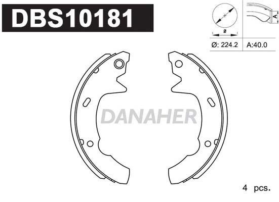 Danaher DBS10181 Колодки гальмівні барабанні, комплект DBS10181: Приваблива ціна - Купити в Україні на EXIST.UA!