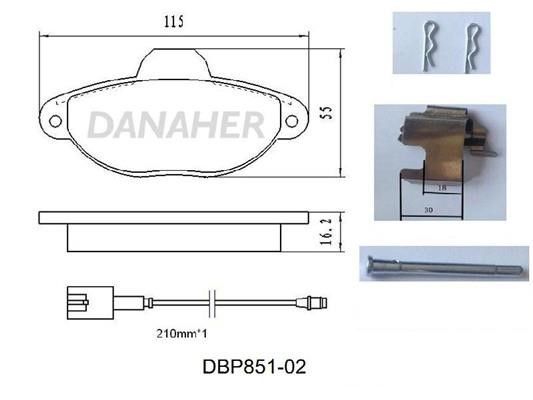 Danaher DBP851-02 Гальмівні колодки, комплект DBP85102: Купити в Україні - Добра ціна на EXIST.UA!