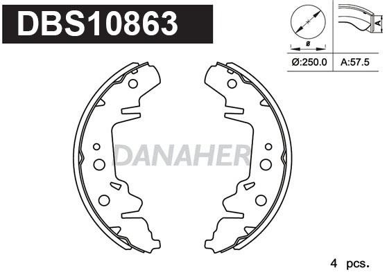 Danaher DBS10863 Колодки гальмівні барабанні, комплект DBS10863: Купити в Україні - Добра ціна на EXIST.UA!