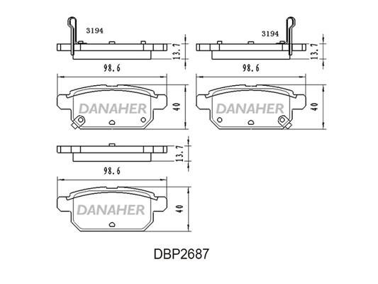 Danaher DBP2687 Гальмівні колодки, комплект DBP2687: Купити в Україні - Добра ціна на EXIST.UA!