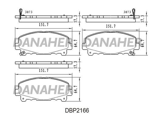 Danaher DBP2166 Гальмівні колодки, комплект DBP2166: Купити в Україні - Добра ціна на EXIST.UA!