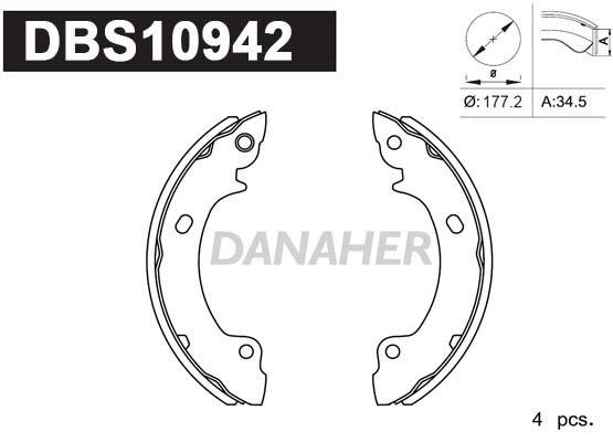 Danaher DBS10942 Колодки гальмівні барабанні, комплект DBS10942: Купити в Україні - Добра ціна на EXIST.UA!