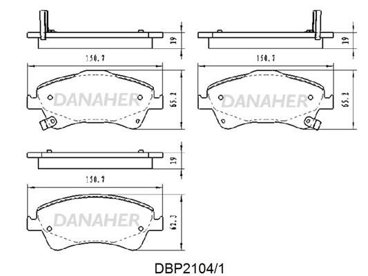 Danaher DBP2104/1 Гальмівні колодки, комплект DBP21041: Купити в Україні - Добра ціна на EXIST.UA!