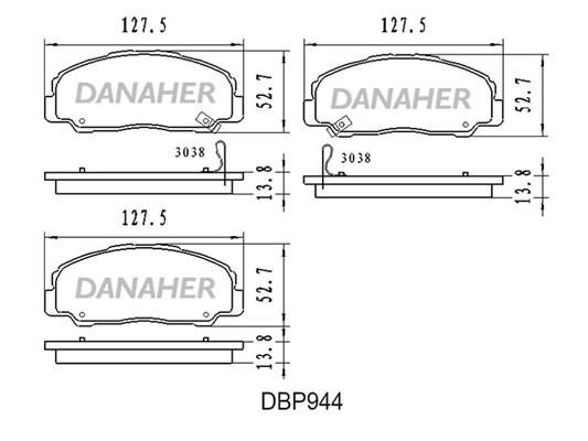 Danaher DBP944 Гальмівні колодки, комплект DBP944: Купити в Україні - Добра ціна на EXIST.UA!