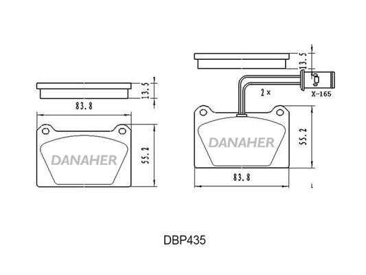 Danaher DBP435 Гальмівні колодки, комплект DBP435: Купити в Україні - Добра ціна на EXIST.UA!