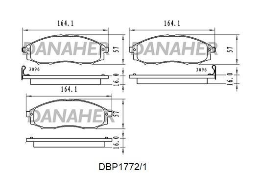 Danaher DBP1772/1 Гальмівні колодки, комплект DBP17721: Купити в Україні - Добра ціна на EXIST.UA!