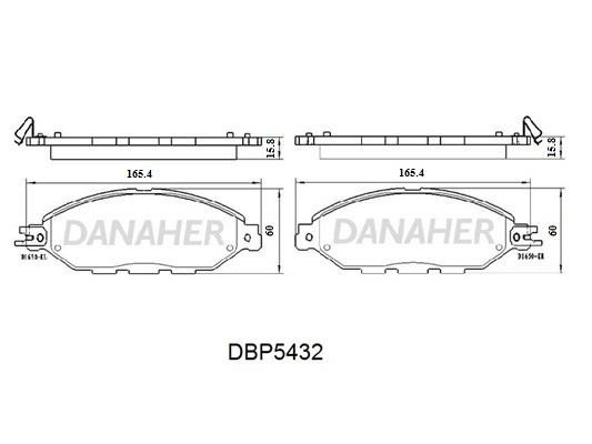 Danaher DBP5432 Гальмівні колодки, комплект DBP5432: Купити в Україні - Добра ціна на EXIST.UA!