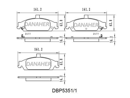 Danaher DBP5351/1 Гальмівні колодки передні, комплект DBP53511: Купити в Україні - Добра ціна на EXIST.UA!
