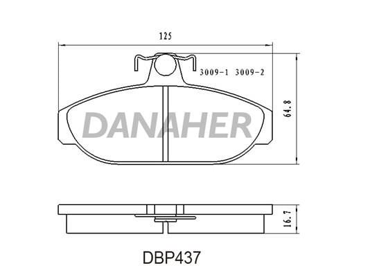 Danaher DBP437 Гальмівні колодки, комплект DBP437: Купити в Україні - Добра ціна на EXIST.UA!