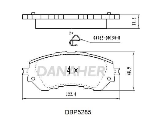 Danaher DBP5285 Гальмівні колодки, комплект DBP5285: Купити в Україні - Добра ціна на EXIST.UA!
