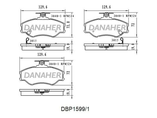 Danaher DBP1599/1 Гальмівні колодки, комплект DBP15991: Купити в Україні - Добра ціна на EXIST.UA!