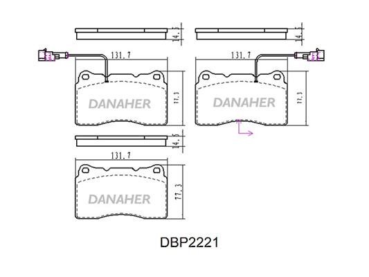 Danaher DBP2221 Гальмівні колодки, комплект DBP2221: Купити в Україні - Добра ціна на EXIST.UA!