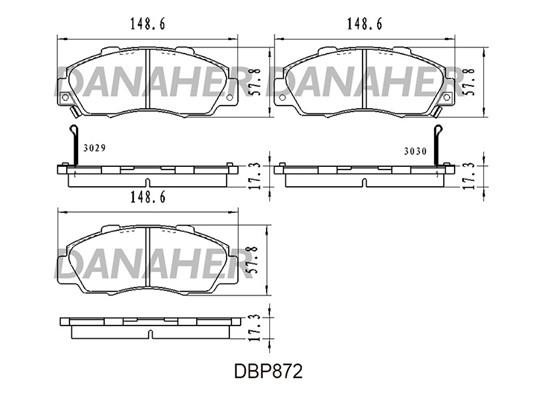 Danaher DBP872 Гальмівні колодки, комплект DBP872: Купити в Україні - Добра ціна на EXIST.UA!