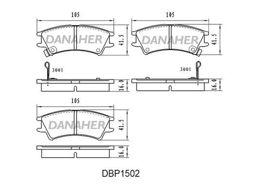 Danaher DBP1502 Гальмівні колодки, комплект DBP1502: Купити в Україні - Добра ціна на EXIST.UA!