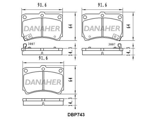 Danaher DBP743 Гальмівні колодки, комплект DBP743: Купити в Україні - Добра ціна на EXIST.UA!