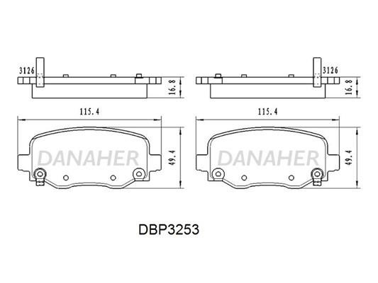 Danaher DBP3253 Гальмівні колодки, комплект DBP3253: Купити в Україні - Добра ціна на EXIST.UA!