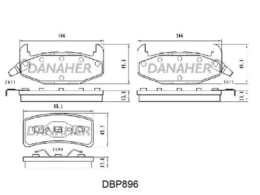 Danaher DBP896 Гальмівні колодки, комплект DBP896: Купити в Україні - Добра ціна на EXIST.UA!