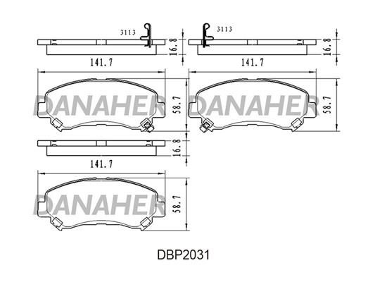 Danaher DBP2031 Гальмівні колодки, комплект DBP2031: Купити в Україні - Добра ціна на EXIST.UA!