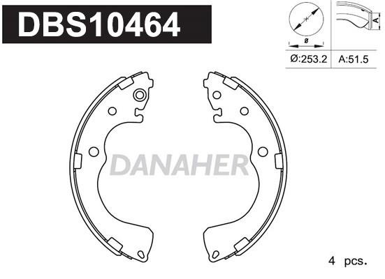 Danaher DBS10464 Колодки гальмівні барабанні, комплект DBS10464: Приваблива ціна - Купити в Україні на EXIST.UA!
