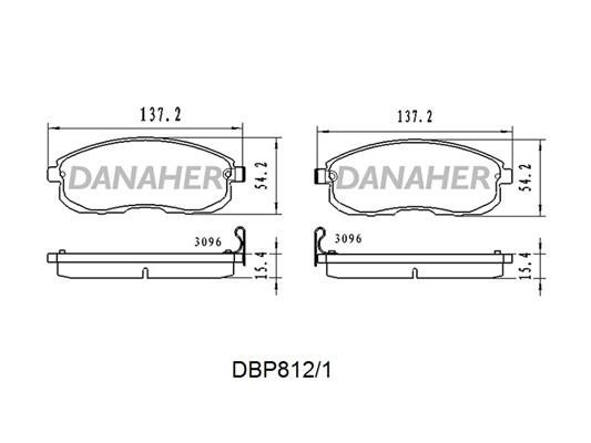 Danaher DBP812/1 Гальмівні колодки передні, комплект DBP8121: Купити в Україні - Добра ціна на EXIST.UA!