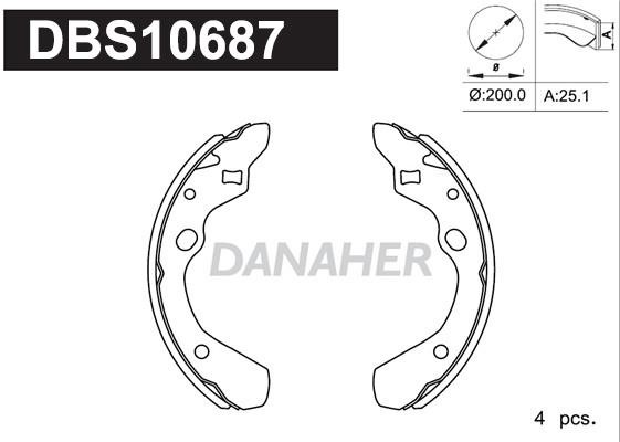Danaher DBS10687 Колодки гальмівні барабанні, комплект DBS10687: Купити в Україні - Добра ціна на EXIST.UA!