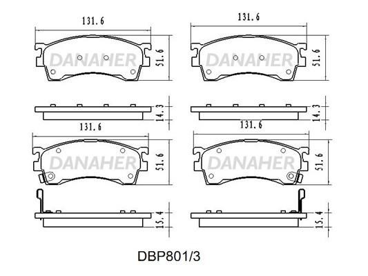 Danaher DBP801/3 Гальмівні колодки, комплект DBP8013: Купити в Україні - Добра ціна на EXIST.UA!