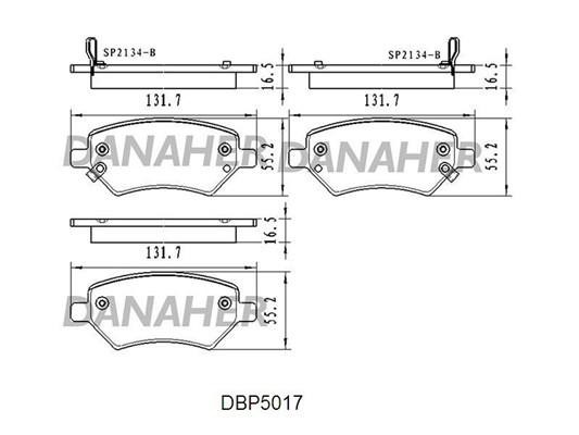 Danaher DBP5017 Гальмівні колодки, комплект DBP5017: Купити в Україні - Добра ціна на EXIST.UA!