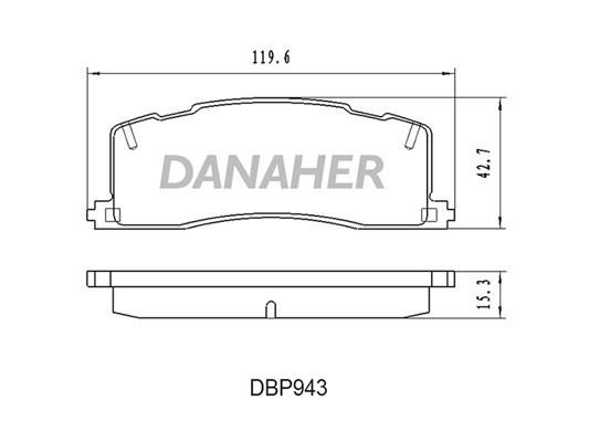 Danaher DBP943 Гальмівні колодки, комплект DBP943: Купити в Україні - Добра ціна на EXIST.UA!
