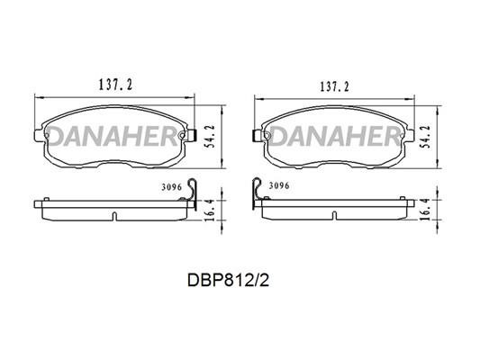 Danaher DBP812/2 Гальмівні колодки передні, комплект DBP8122: Купити в Україні - Добра ціна на EXIST.UA!