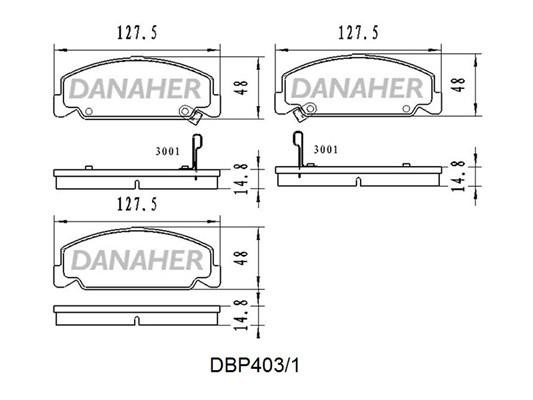 Danaher DBP403/1 Гальмівні колодки, комплект DBP4031: Купити в Україні - Добра ціна на EXIST.UA!