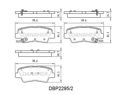 Danaher DBP2295/2 Гальмівні колодки задні, комплект DBP22952: Приваблива ціна - Купити в Україні на EXIST.UA!