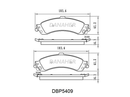 Danaher DBP5409 Гальмівні колодки задні, комплект DBP5409: Купити в Україні - Добра ціна на EXIST.UA!