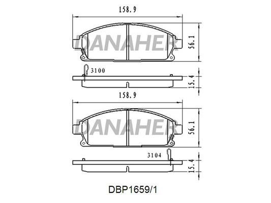 Danaher DBP1659/1 Гальмівні колодки, комплект DBP16591: Купити в Україні - Добра ціна на EXIST.UA!