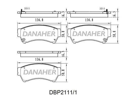 Danaher DBP2111/1 Гальмівні колодки, комплект DBP21111: Купити в Україні - Добра ціна на EXIST.UA!