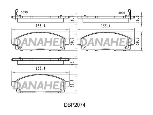 Danaher DBP2074 Гальмівні колодки, комплект DBP2074: Купити в Україні - Добра ціна на EXIST.UA!