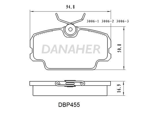 Danaher DBP455 Гальмівні колодки, комплект DBP455: Приваблива ціна - Купити в Україні на EXIST.UA!